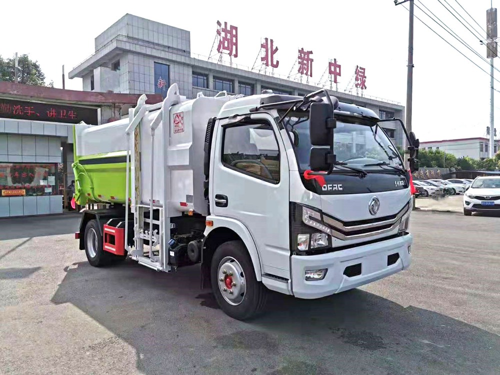 國六10立方多利卡D7右側掛桶垃圾車(chē)