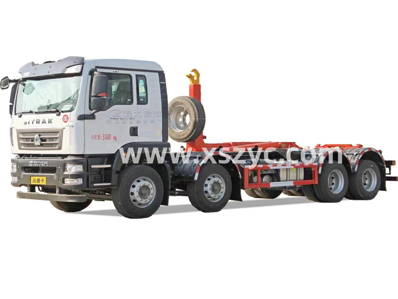 重汽汕德卡大型28方勾拉套臂式垃圾車(chē)