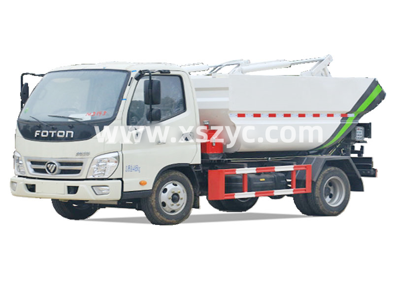 福田奧鈴4立方后裝掛桶式垃圾車(chē)
